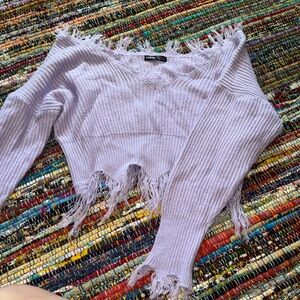 Purple Cropped Sweater